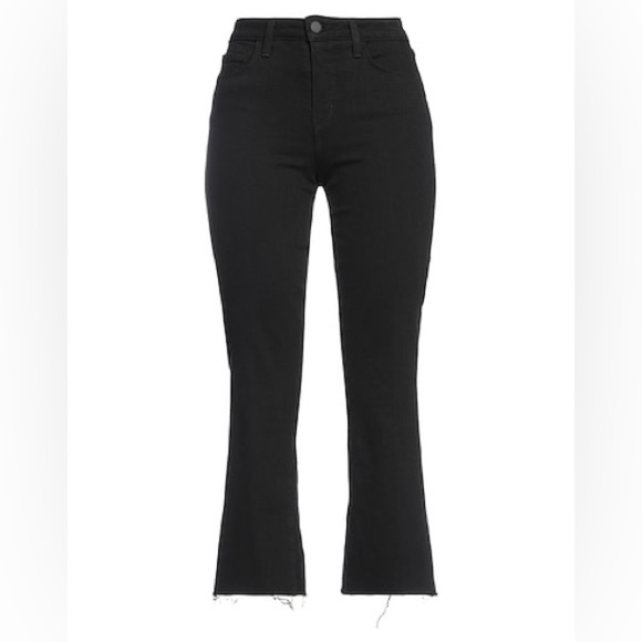 L’AGENCE women’s Black Bootcut Jeans Raw Hem Cropped Ankle Made in USA size 30 - Picture 2 of 12